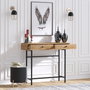 Hanah Home Aparador Versátil para Salón y Comedor, Tablero Melamina y Patas Metal, Roble y Negro, 100x86x35cm